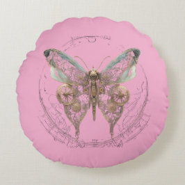 Cojín Redondo Steampunk Butterfly Shirt 