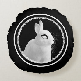 Cojín Redondo Strange White Bunny Round Pillow
