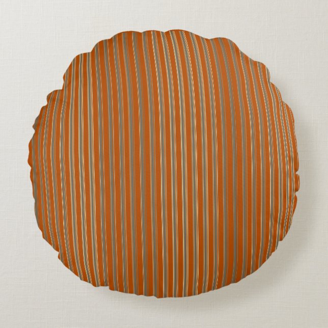 Cojín Redondo Stripes Beige Orange (Anverso)
