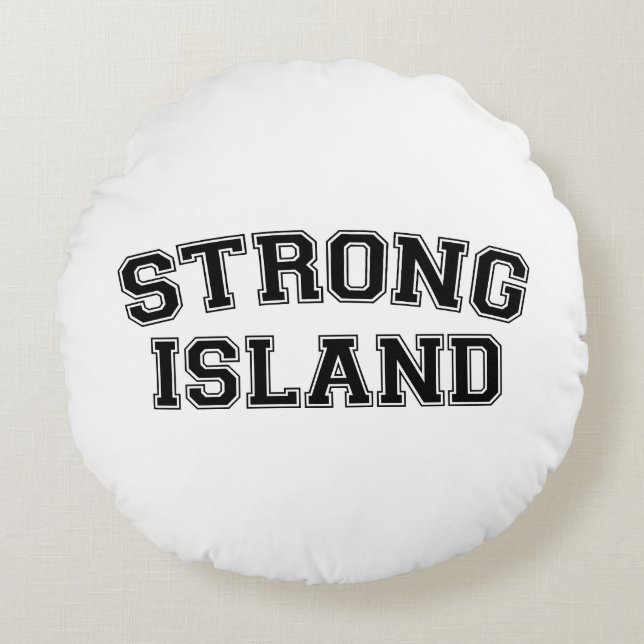 Cojín Redondo Strong Island, NYC, EE.UU. (Anverso)