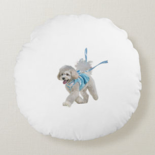 Cojín Redondo “Strut & Style” Caniche de Peluche