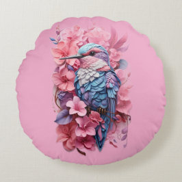 Cojín Redondo Stunning Pastel Hummingbird Floral Throw Pillow