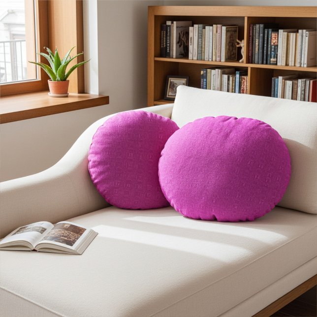 Cojín Redondo Stylish Cute and Elegant Abstract Hot Pink Pattern (Subido por el creador)