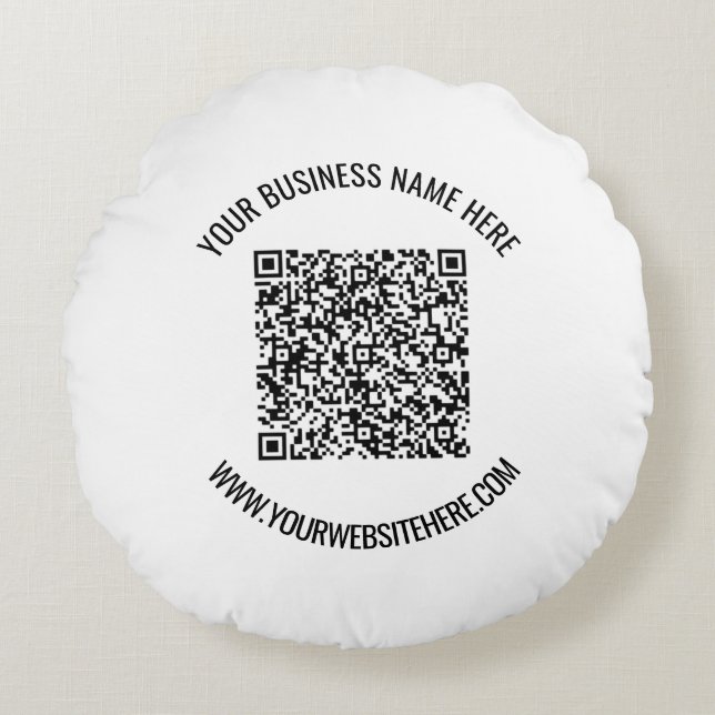 Cojín Redondo Su código QR y el pilar de redondeo de texto Perso (Anverso)