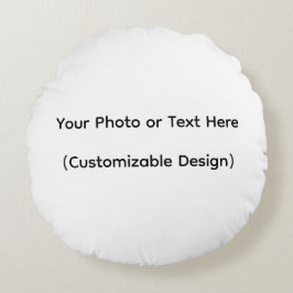 Cojín Redondo Su Foto o Texto Aquí (Diseño Personalizable)