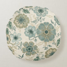 Suave Floral Azul Polvoriento Verde Salvia Beige E