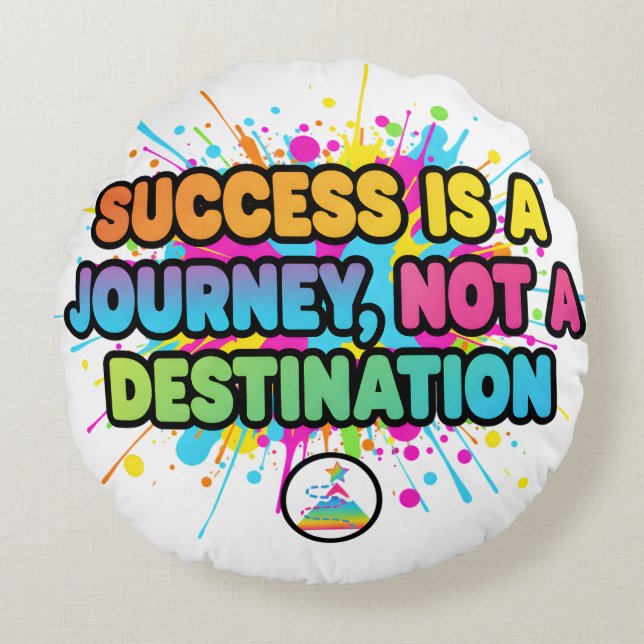 Cojín Redondo Success Is a Journey Motivational Quote Design (Anverso)