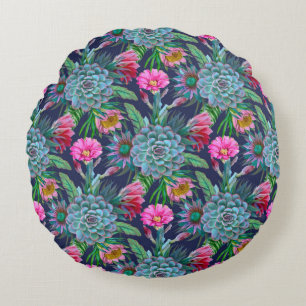 Cojín Redondo Suculento jardín tropical