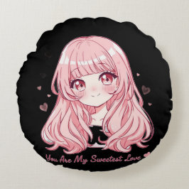 Cojín Redondo Sudadera Anime Valentín Lindo