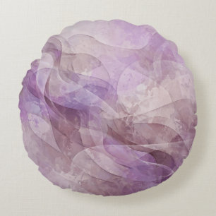 Cojín Redondo Sueño de Lavanda Remolino Lila Malva Lavanda