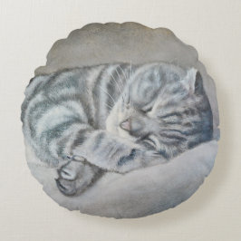 Cojín Redondo Sueño del gato dormido