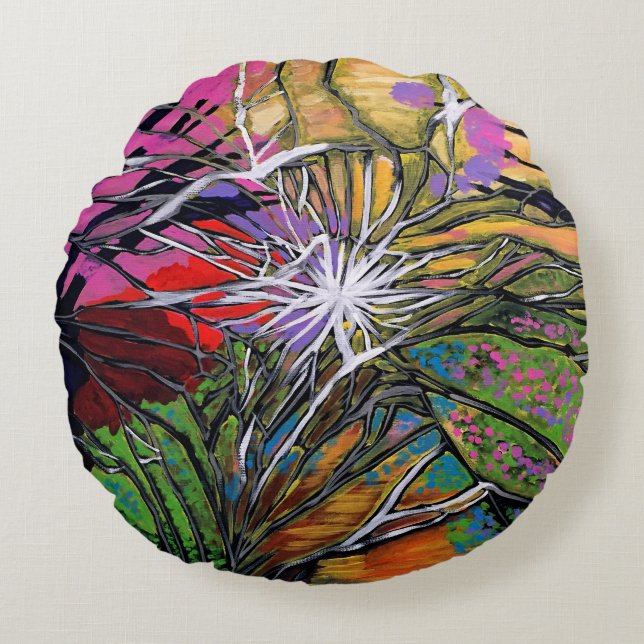 Cojín Redondo Sueño destrozado (Anverso)