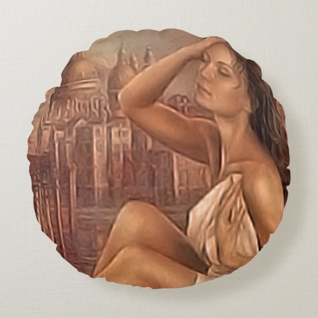 Cojín Redondo Sueño romántico (Anverso)