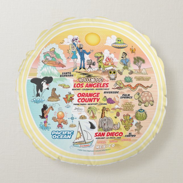 Cojín Redondo Sueño SoCal (Anverso)