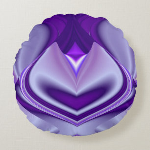Cojín Redondo Sueños de Arcoíris de Flor Morada