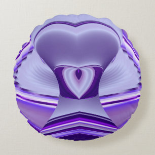Cojín Redondo Sueños de Arcoíris de Flor Morada