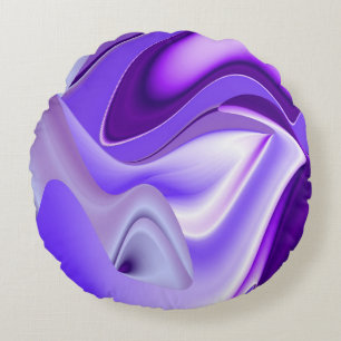 Cojín Redondo Sueños de Arcoíris de Flor Morada
