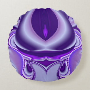 Cojín Redondo Sueños de Arcoíris de Flor Morada