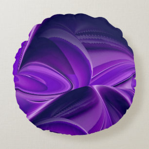 Cojín Redondo Sueños de Arcoíris de Flor Morada