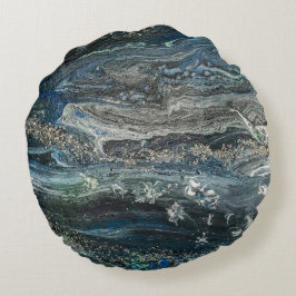 Cojín Redondo Sueños de la pintura abstracta Ocean'20 Cerámica
