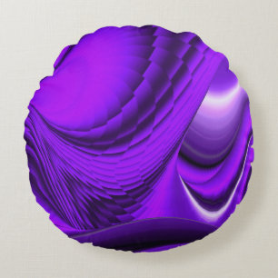 Cojín Redondo Sueños del arcoiris de flores moradas