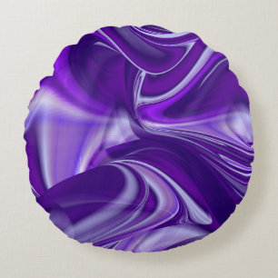Cojín Redondo Sueños del arcoiris de flores moradas
