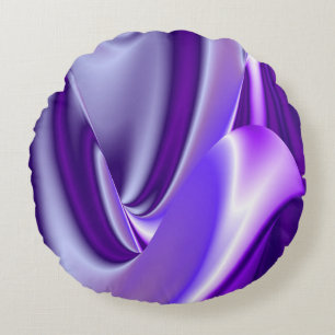 Cojín Redondo Sueños del arcoiris de flores moradas