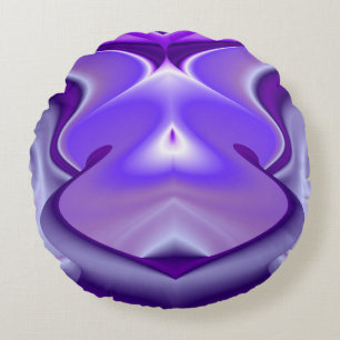 Cojín Redondo Sueños del arcoiris de flores moradas