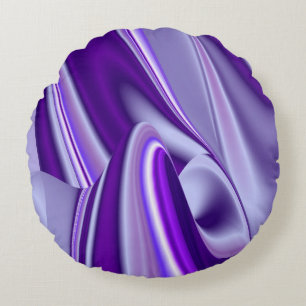 Cojín Redondo Sueños del arcoiris de flores moradas