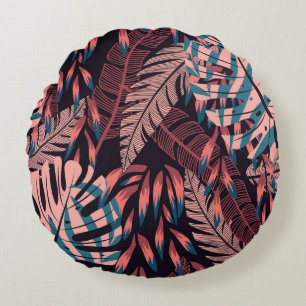 Cojín Redondo Summer bright seamless background with colorful tr