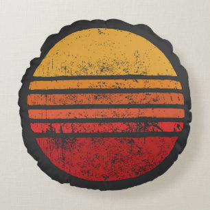 Cojín Redondo SUN Vintage Grunge Circle Illustrationsvintage, ci