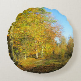 Cojín Redondo Sunny Autumn Walk - Personalizado