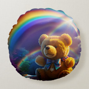 Cojín Redondo Sunshine Rainbow Teddy Bear Wonderland