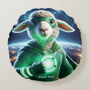 Cojín Redondo Súper Cordero Verde Aburrido