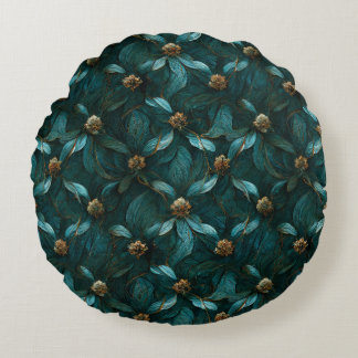 Cojín Redondo Super Luxe Teal & Gold 