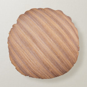 Cojín Redondo Superficie de madera marrón