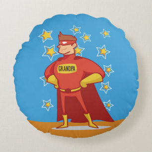 Cojín Redondo Superhéroe del abuelo en el día del padre