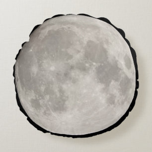 Cojín Redondo Superluna en cielo negro