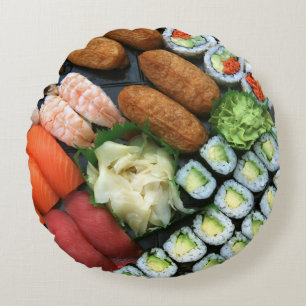 Cojín Redondo Surtido de favoritos de sushi japonés