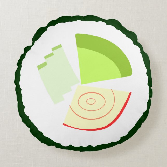 Cojín Redondo Sushi California Roll (Anverso)