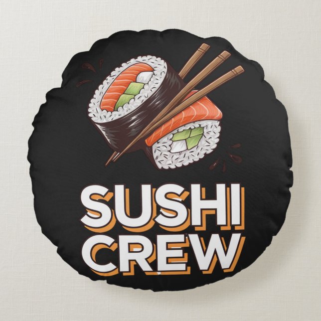 Cojín Redondo Sushi Crew (Anverso)
