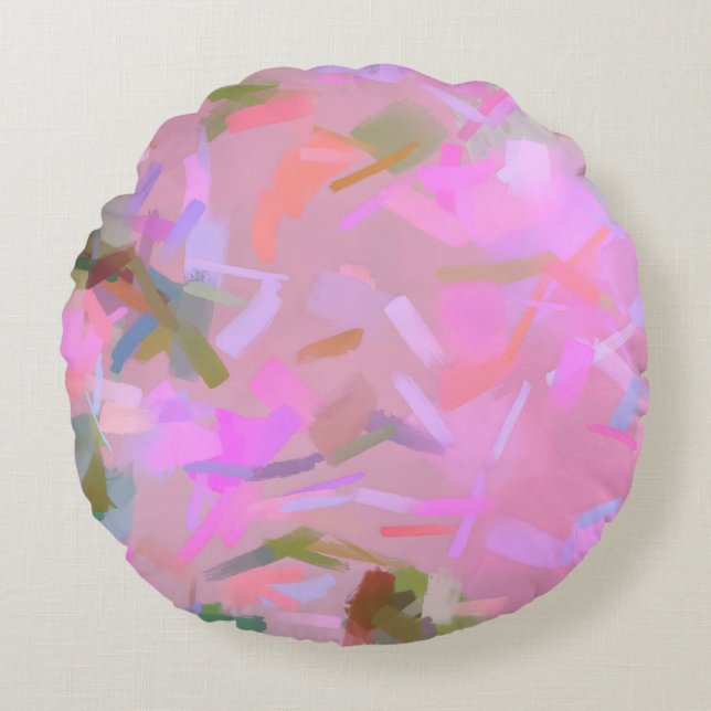 Cojín Redondo Susurros En Rosa (Anverso)