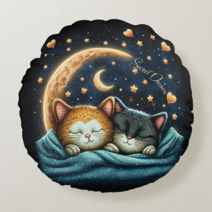 Cojín Redondo Sweet Dreams Cute Design Kitten