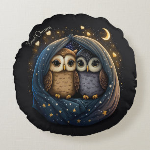 Cojín Redondo Sweet Dreams Cute Design Owl