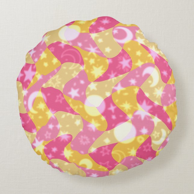 Cojín Redondo Swirl Celestial Candy (Reverso)