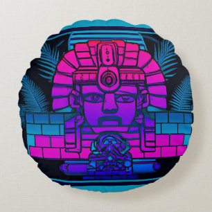 Cojín Redondo Synthwave Pharaoh