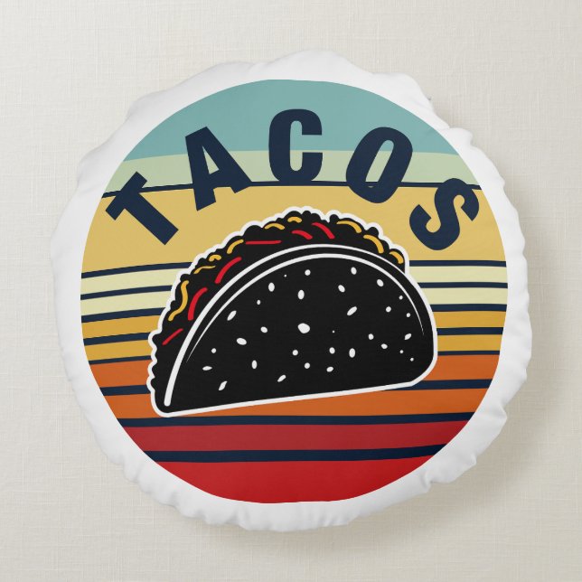 Cojín Redondo Tacos (Reverso)