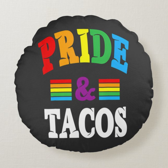 Cojín Redondo Tacos Orgullo Lgbt (Anverso)