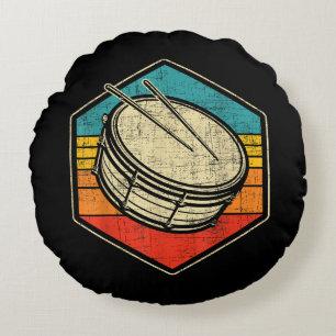 Cojín Redondo Tambor retro vintage de tambor - tambor de banda d