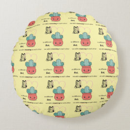 Cojín Redondo Tan Diferente, Perfecto Juntos - Pareja De Amor Cu